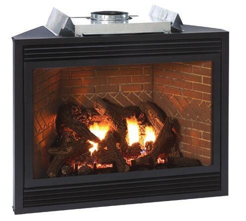 (Top-Vent Only) Madison Luxury models retain the same overall dimensions as Premium models but feature ceramic glass (for better heat transfer), dimmer-controlled accent lamp inside the fireplace, a
