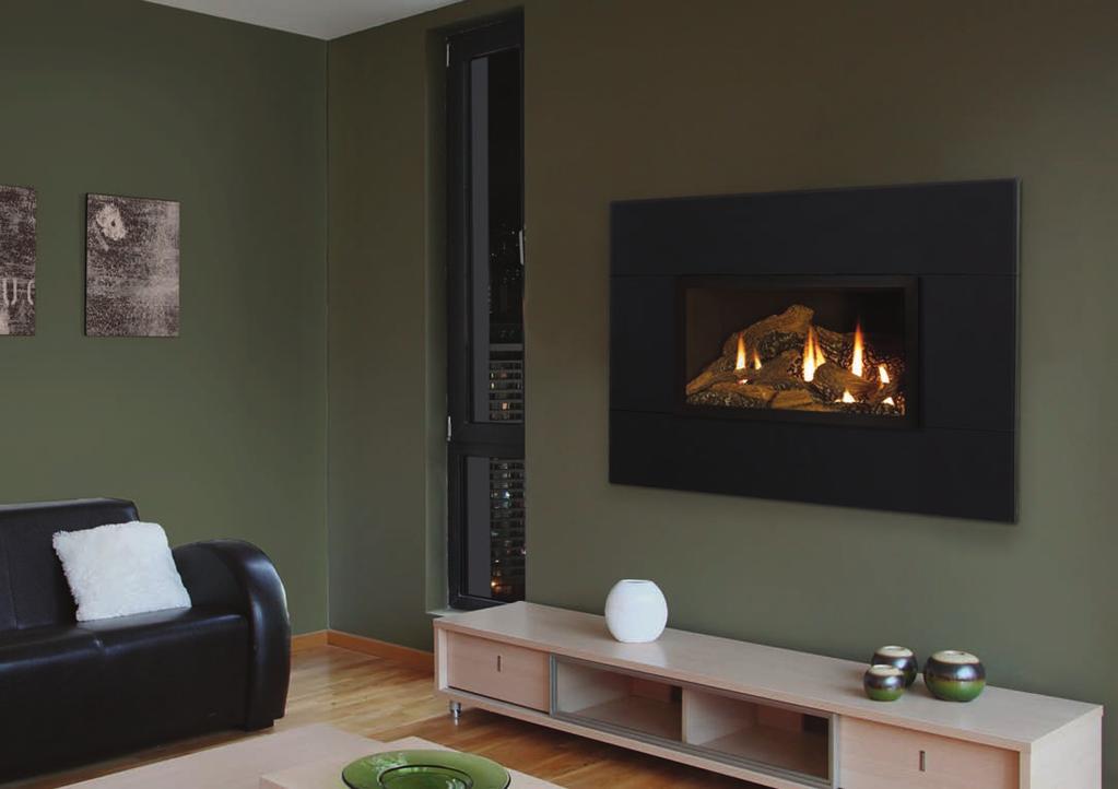 Mantis Super-Efficient Fireplace Systems Mantis Fireplace (28,000 Btu) installed in-wall with Louverless