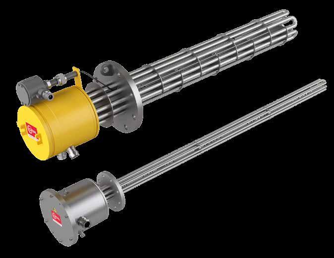Flange immersion heaters for ATEX/IECEx hazardous areas or in non-atex version HEATING GASES HEATING LIQUIDS MAINTAINING A CONTINUOUS TEMPERATURE CETAL flange immersion heaters are designed and