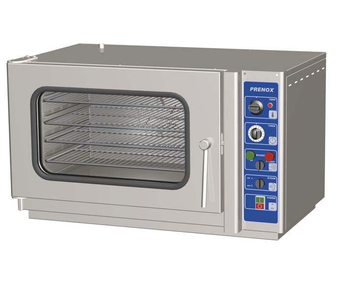 Prenox Convection Oven 4 Pan OVENS Designed with rounded corners to facilitate easy cleaning. Double-glazing in the door allows for easy, clear and safe viewing of the cooking process.