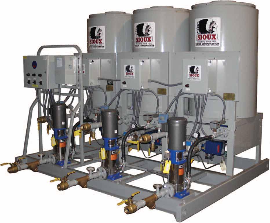 M Series: Water Heater/Pumping Stations The M Series incorporates the same basic unit as the D Series (see page 4), plus a high quality centrifugal pump for recirculating hot water to the customer s