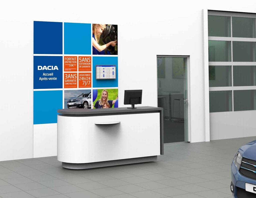 The multi-brand showroom - After-sales reception The After-sales reception If the after-sales reception is located in the Dacia showroom, it is