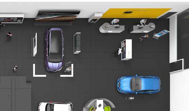 The dedicated showroom - After-sales reception After-sales reception in the Renault showroom when Dacia customer flows represent less than 50% of the total The Dacia after-sales service is identified