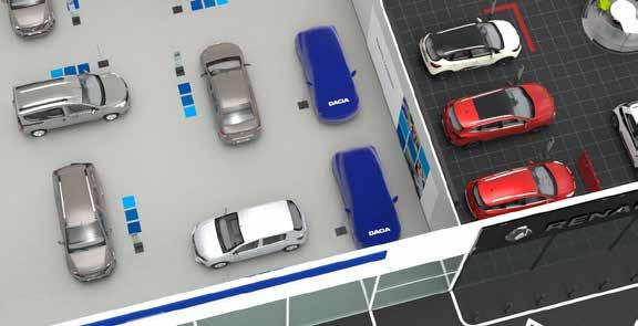 The dedicated showroom - Delivery - Type 3 Delivery wall used in a dedicated configuration in a specific Dacia delivery area. This solution customizes the delivery of a Dacia vehicle.