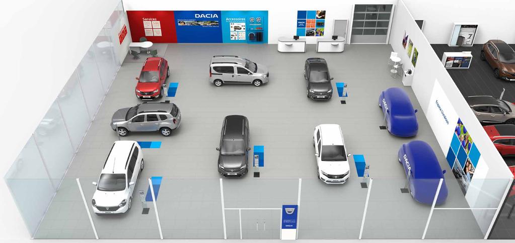 General principles The customer is at the heart of the system Designed to arouse the interest of the customer, the Services mural presents Dacia s four flagship service offers.