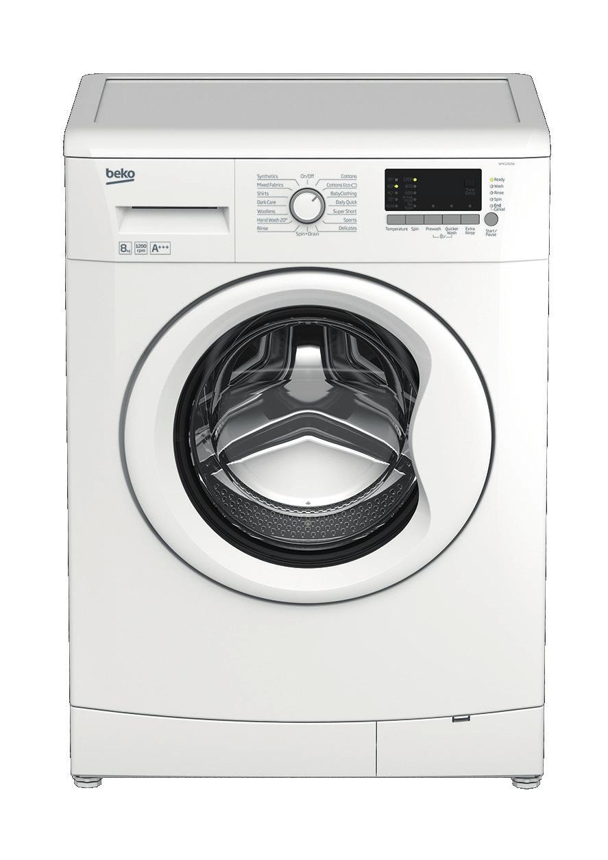Washing Machines WMC1282W 1200 Spin Speed 8kg Washing Machine 28 Daily Quick Tumble Dryers WMC126W 1200 Spin Speed 6kg Washing Machine DCSC821W 8kg Condenser Tumble Dryer with Sensor s Time Delay