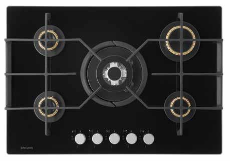 4 D51cm H3 W56 D48cm Hob fits into a 60cm aperture for easy installation Burners 1 triple wok burner 4kW 1 high speed 3kW 2 standard 2kW 1 simmer 1kW This sleek gas ceramic hob is high on style and