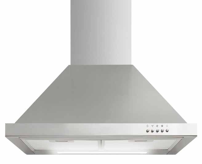 lights 2 x aluminium grease filters 150mm flue outlet diameter rangehoods Front vented recirculating or ducted 2 x fascia rails included; 80mm for front