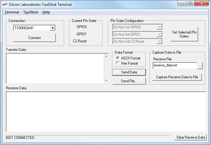 5.4. ToolStick Terminal The ToolStick Terminal program provides the standard terminal interface to the target microcontroller's UART.