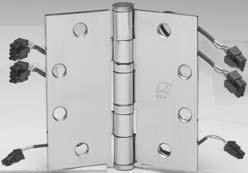 Electric Hinges and Door Loops McKinney Electrolynx Full Mortise Bearing Hinges 3261 Armored Door Loop 1 Amp Capacity - Low Voltage 24v per Circuit Wires Contained within hinge - invisible and tamper