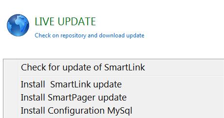 notified SmartLink LiveUpdate for Database