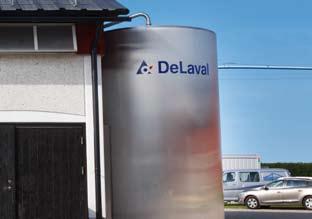 23 000 litres: vertical tank positioned outside to save space All DeLaval milk cooling tanks are insulated with high density, environmentally-friendly foam which protects against energy loss from the