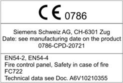 FC722 Details for ordering Type Part no Designation Weight Fire control panels FC722-ZZ S54400-C29-A5 Fire control panel (2L) 0.660 kg FC722-YZ S54400-C29-A4 Fire control panel (2L, LED) 0.