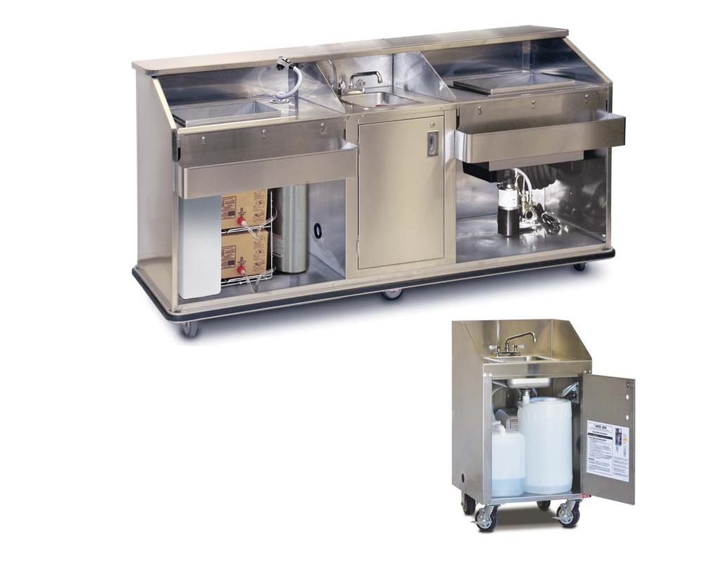 Require hand washing? We offer a built-in, self-contained system!