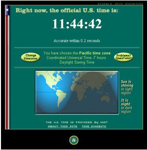 The following screen will appear 2. Click on the Pacific link below the map. This is Pacific Standard Time. The following screen will appear: 3.