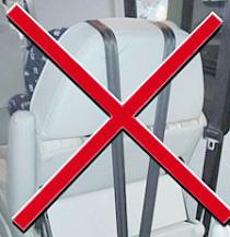 Install the child seat tether strap over the top of