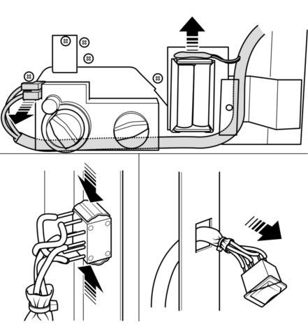 INSTALLER GUIDE 16.9 To remove the gas valve. - Remove the complete burner module as in section 16.5 - Remove the electrode lead at the pilot.