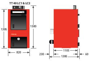 7 Overview Boiler dimensions Turbotec 40 lambda