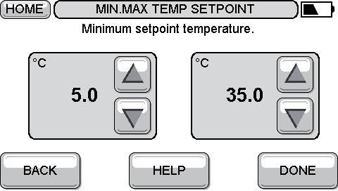 Underfloor heating setting The following setting is available for the Underfloor Heating application: Min. Max.