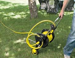HOSE STORAGE AND HOSE TROLLEY SO THAT NOTHING GETS IN THE WAY OF YOUR GARDEN CARE.
