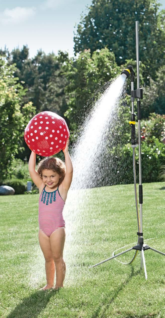 NOZZLES AND SPRAY LANCES FUN IN THE GARDEN FOR THE WHOLE FAMILY. Both people and plants need to cool off on hot summer days.