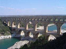 Pont du- Gard, Nimes, France Over river Gard 25 miles long- 155ft above river- Lower
