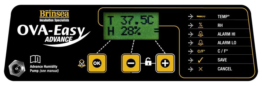 5 DIGITAL CONTROL SYSTEM The Ova-Easy Advance control system utilises highly accurate, individually calibrated sensors for temperature and humidity.