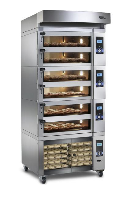 Dibas - Wiesheu Compact baking ovens Manual sliding door Bidirectional fan with multiple speeds Steam system Ovens can be stacked and combined with Dibas ovens, EBO decks or proofer.