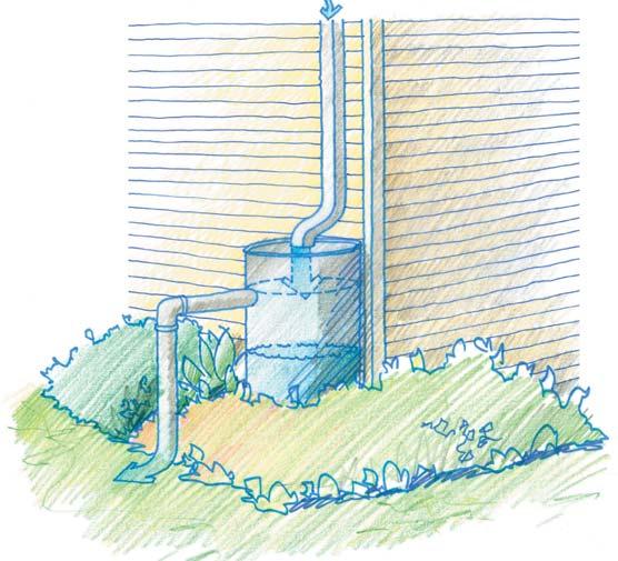 Provides attractive garden area to receive discharge from down spouts Filters silt, pollutants and debris Reduces rate and quantity of stormwater entering the sewer system Recharges ground water