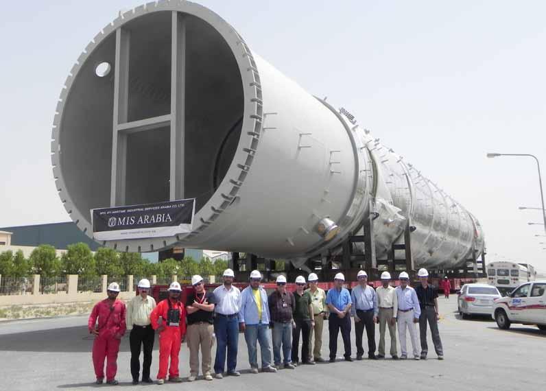 long-time customers Tecnicas Reunidas, Samsung, Technip Italy & Chiyoda-Samsung JV. The columns will be delivered to Saudi Aramco Total Refining & Petrochemical Co.
