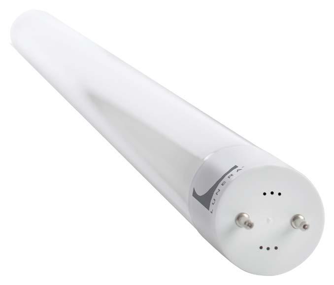 The LUNERA T8 LED 2FT is an energy saving, LED replacement for 2FT T8 linear fluorescent tubes up to 20W.