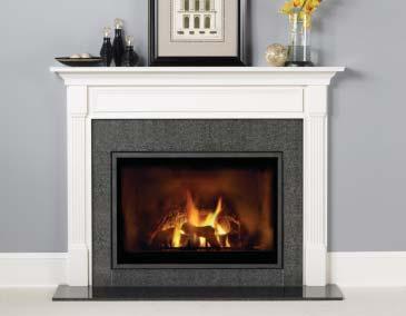 The 8000 Series is available with TR, TV or DVT technology and features oak-style logs.