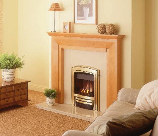8 Inset fires Heritage Above: Heritage (with Slimline bed) in gold.