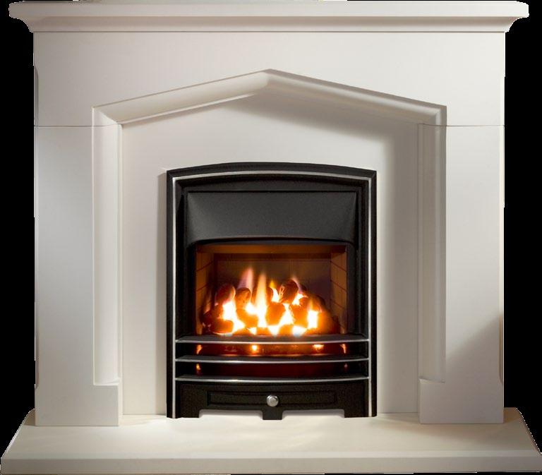 Fireframe HIGHLIGHT KENDAL 48 Portuguese Limestone FIRE: GLASS FRONTED GAS