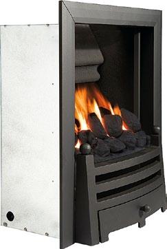 into room BALANCED FLUE GAS INSET FIRE Up to 75% efficient Up to 2.8kW Heat Output Suitable for homes without a chimney Up to 89% Efficient Up to 4.