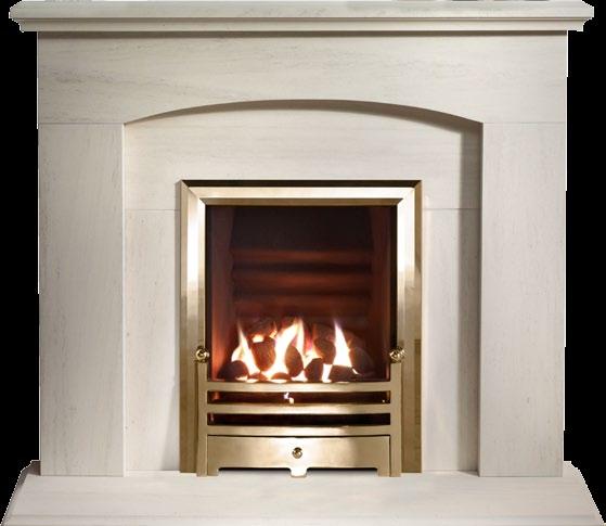 DECORATIVE OPEN FRONTED GAS FIRE WITH ceramic coals antique BRASS FINISH