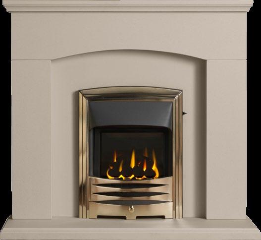 Beige Fire: GLASS fronted gas convector (slide control) with ceramic coals