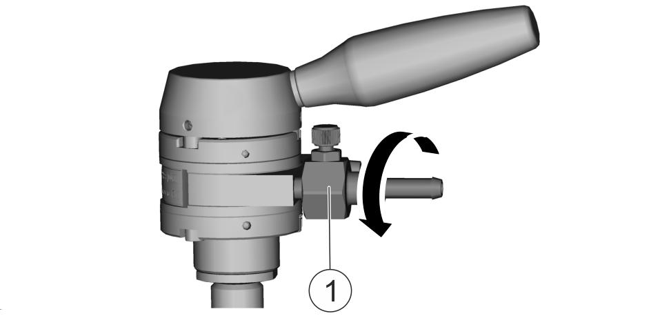 Faults Assembling 1. Clamp agitator shaft (1) in a vise with plastic protective jaws. ð The pneumatic motor (4) is clamped in a horizontal position. 2.