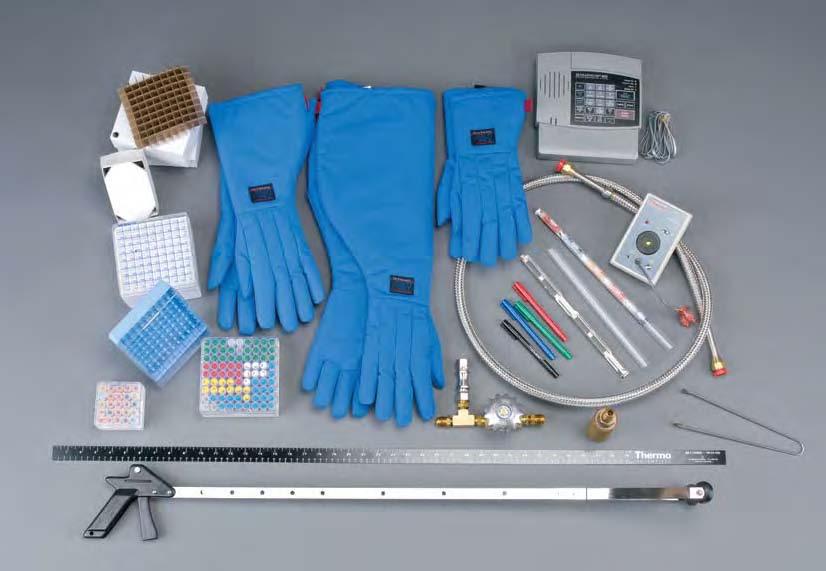 sensor 3 Rectangular cardboard box 7 Cryo gloves 10 T-valve assembly