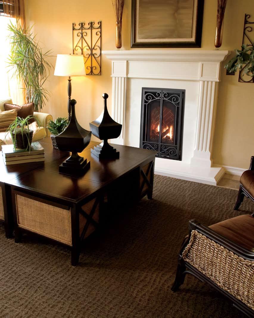 reate the perfect room around a fireplace Shown w/rake pattern door face
