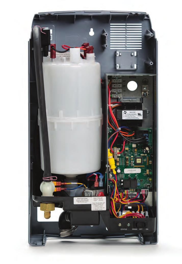 FAQs Q: How many gallons per day can the humidifier deliver? A: The Honeywell Electrode Humidifier s steam production is based on the power supplied to the unit.