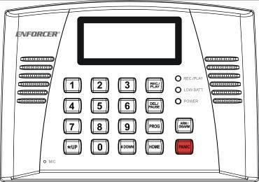 ENFORCER Voice Dialer Overview: Front Back (Covers Removed) LCD Display Speaker REC/PLAY LED LOW BATT LED POWER LED Numeric Keypad Microphone LINE Jack TEL Jack Buzzer Terminal Block (with Trigger 3