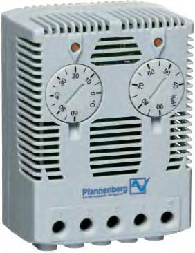 Heaters, Thermostats and Hygrostats FLZ 600 Hygrostat FLZ 610 Hygrostat-thermostat combination device Hygrostats from the FLZ series switch on control cabinet heaters or filterfans when a preset
