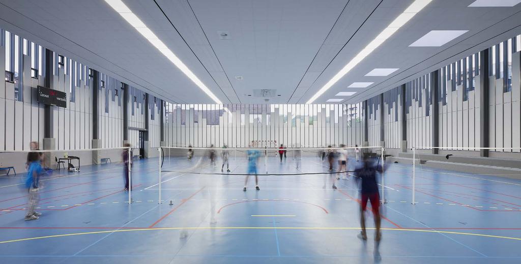 Interior Spaces. The volumes simplicity allowed us a spatial, functional and efficient organization of the sports areas.