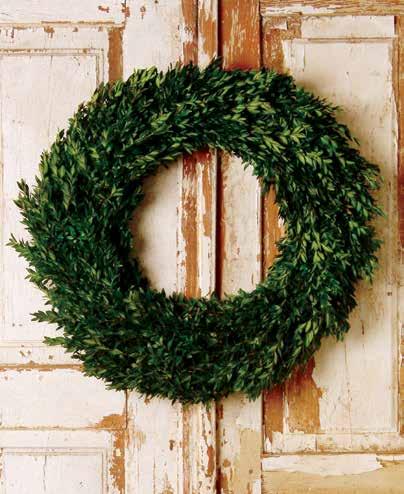 FMW105 Copper Clippings Wreath (available in wreath only) *All fresh wreaths come in 18, 24, 30, 36, & custom sizes available ESTATE BOXWOOD COLLECTION CLASSIC- Freshly cut from well maintained