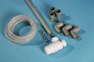 Installation kit Picture may differ from actual item supplied Description: A bottle trap to connect between the drain outlet of cabinet and local drain facility, to prevent any smells from entering