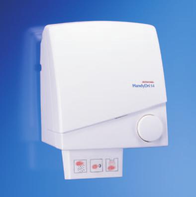Handy Dri 14E has automatic switch-off via sensor. High efficiency fan and air flow system. Stylish, compact design.