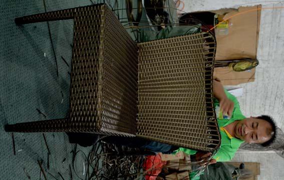 Made of metals, rattan and covered with more than