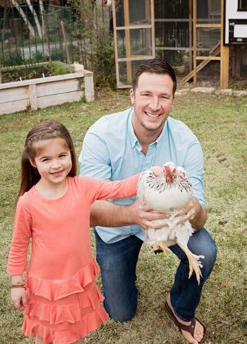 She grew up with chickens at her childhood home, so the family keeps the tradition going with their very own backyard coop.