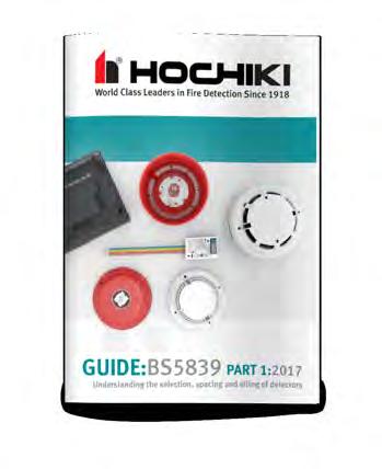 Guides from Hochiki BS5839 Part 1:2017 Guide Hochiki s BS 5839 Part 1:2017 pocket guide is designed to provide essential information for the selection, spacing and siting of fire detectors.